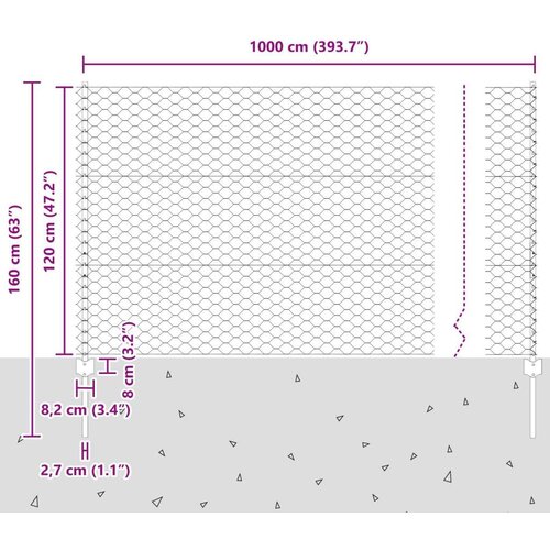 vidaXL stebri ograje 10 kosov U-kanal 120 cm pocinkano jeklo, heksagonalna ograja 1,2x10 m pocinkano jeklo Cene