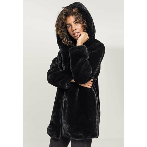 UC Ladies Women's Hooded Teddy Coat Black Cene