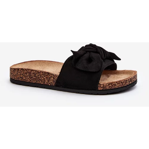 Kesi Women's slippers with bow, black Ezephira