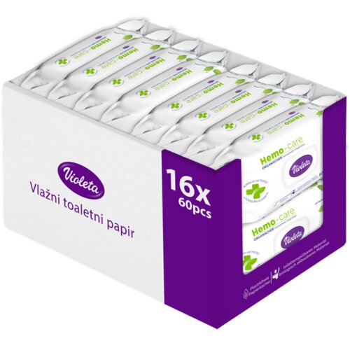 Violeta vlažni toaletni papir 60/1 Hemocare 16 komada XXL Cijene