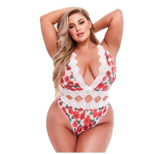 Baci Lingerie Cvetličen bodi s čipko Baci, curvy Cene