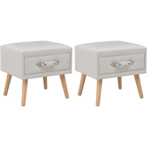 Furnova Nočne omarice 2 kosa umetno usnje 40x35x40 cm bele, (21926712) Furnova Nočne omarice 2 kosa umetno usnje 40x35x40 cm bele, (21926712)