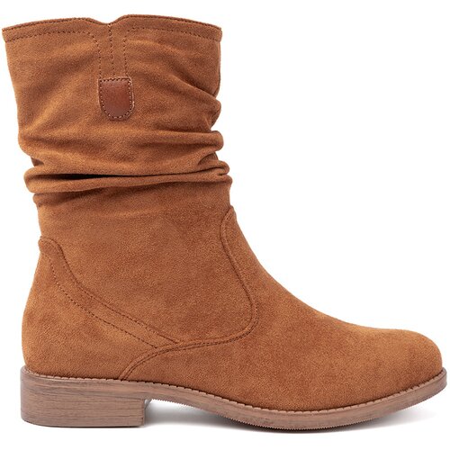 Shelvt Caramel ankle boots with crinkled upper Slike