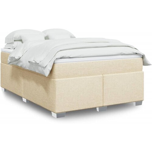 vidaXL Krevet s oprugama i madracem krem 140 x 190 cm od tkanine Cijene