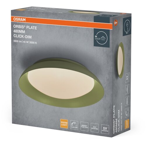 Osram LED prigu&amp;scaron;iva plafonska svetiljka PLATE LED/45W/230V prečnik 48 cm zelena Slike