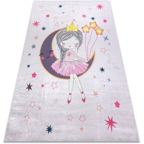 RugsX Preproge BAMBINO 48060 pralna preproga Princesa, zvezde za 140x200 cm Rožnata Cene