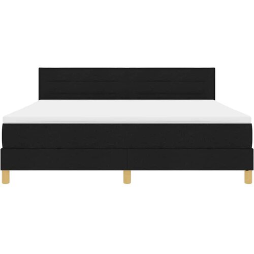 VidaXL LED Box Spring Krevet s madracem Crna 180 x 200 cm tkanina - Crna 180 x 200 cm Dizajn linija Slike