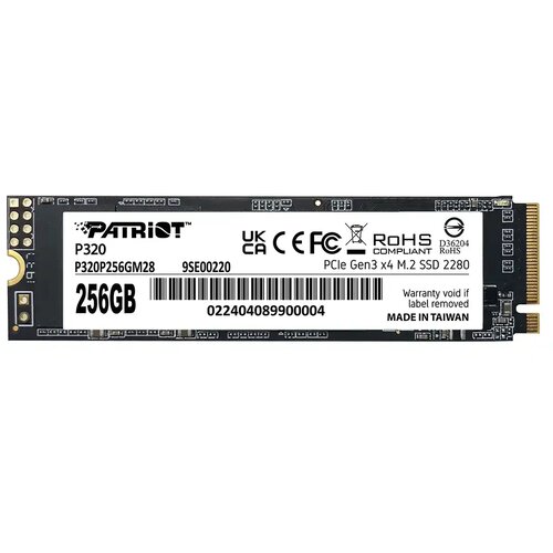 Patriot M.2 NVMe SSD P320, 2200 MB/s, 1200 MB/s, 256 GB Slike