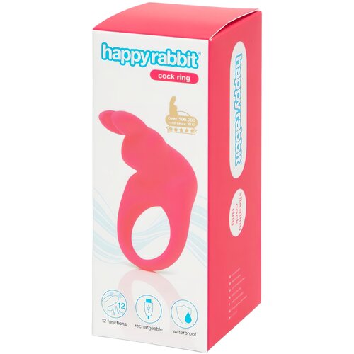 Happy Rabbit Cock - punjivi vibrirajući prsten za penis (roza) Cijene