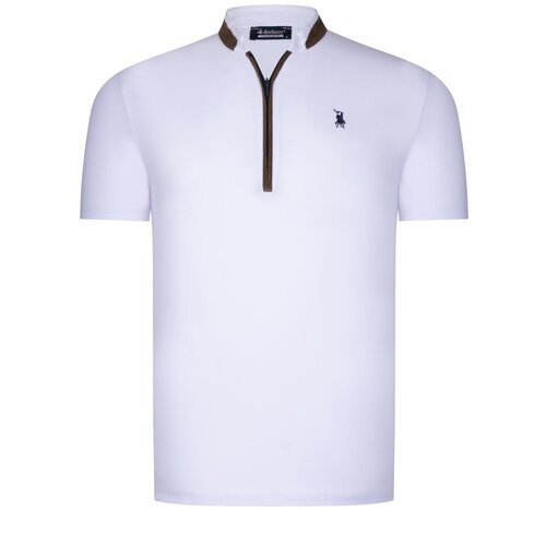 Dewberry T8571 ZIPPERED MEN&amp;#039;S T-SHIRT-PLAIN WHITE Slike