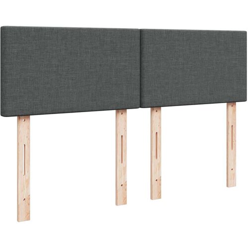 VidaXL Krevet s oprugama i madracem tamnosivi 140x190 cm od tkanine Slike