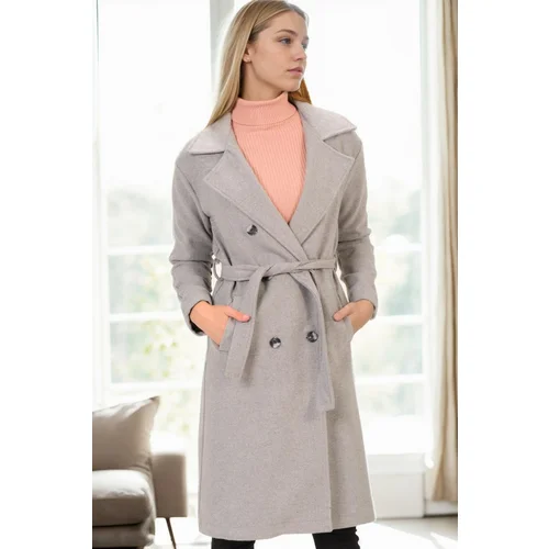 Dewberry Z6765 WOMEN'S COAT-GREY-2