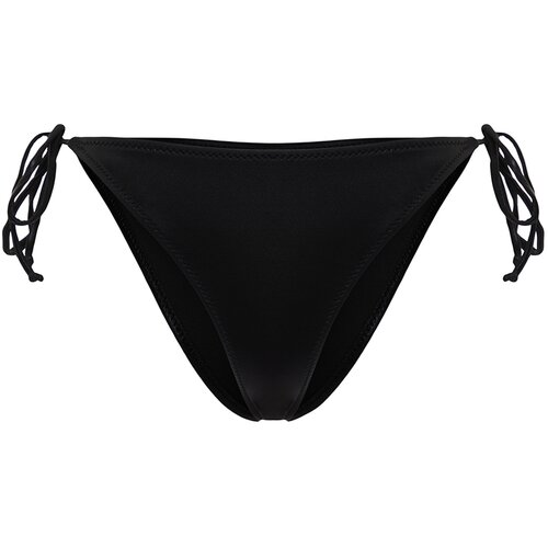 Trendyol Black Tied Shiny Lacquer Printed Bikini Bottoms Slike