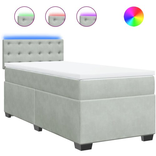 Maison Chic Box spring postelja - Vzmetna postelja z vzmetnico svetlo siva 80x200 cm žamet SL5679, (21905839) Slike