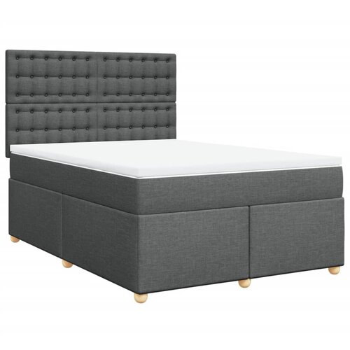 Maison Chic Box spring postelja - Vzmetna postelja z vzmetnico temno siva 140x200 cm blago SL11424, (21905567) Cene