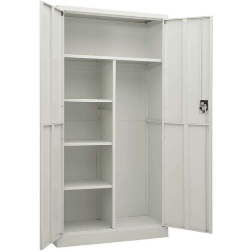 VidaXL Omara s ključavnico svetlo siva 90x40x180 cm jeklo Slike
