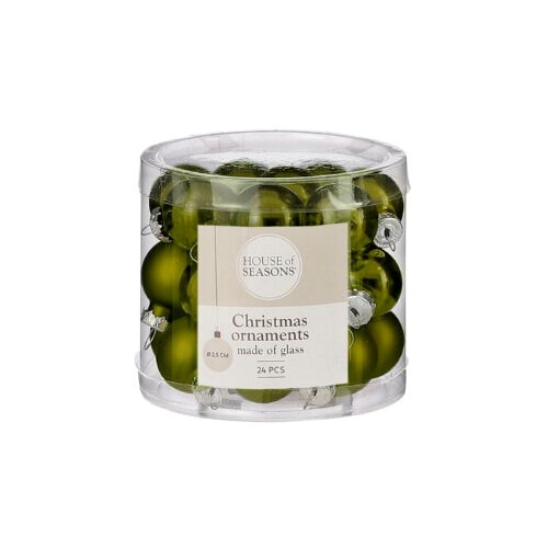  Set kuglica za božićno drvce (tamno zelene boje, staklo, promjer: 2,5 cm, 24 kom) Slike