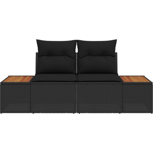 vidaXL Kauč za vrt s dva sjedala s jastucima crni poli ratan Cene