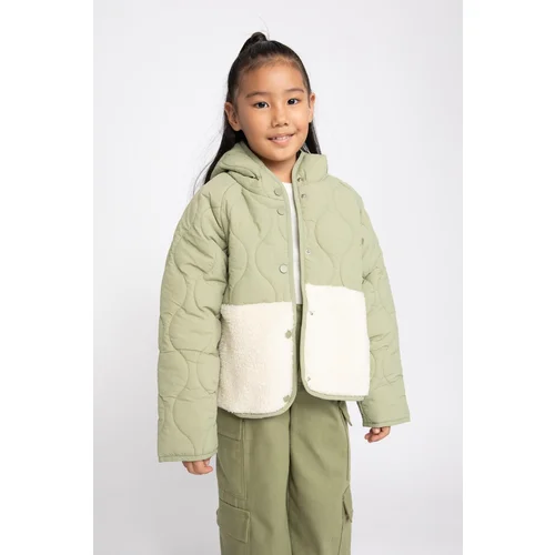 Defacto Girls Hooded Fleece Lined Quilted Coat