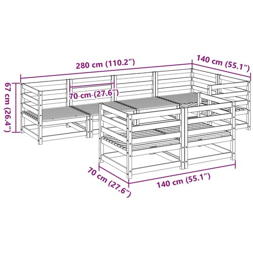  7-dijelni set vrtnih sofa od impregnirane borovine Slike