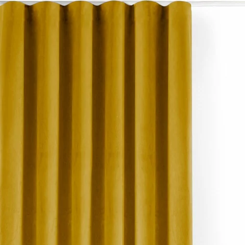 Filumi Gorčično rumena žametna zavesa za delno zatemnitev 400x300 cm Velto –