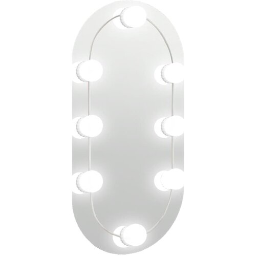  Ogledalo s LED svjetlima 40 x 20 cm stakleno ovalno Slike