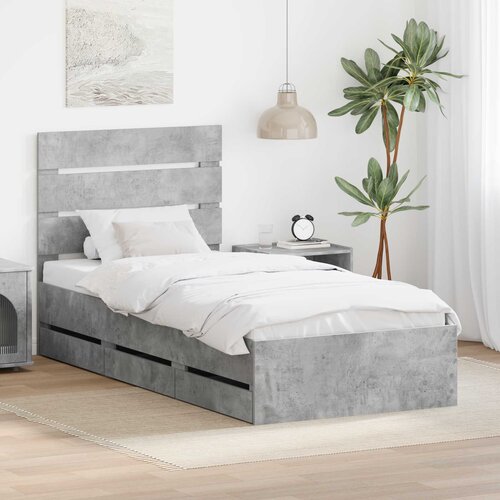  Krevetna konstrukcija s ladicama Betonski sivi 75 x 190 cm Cijene