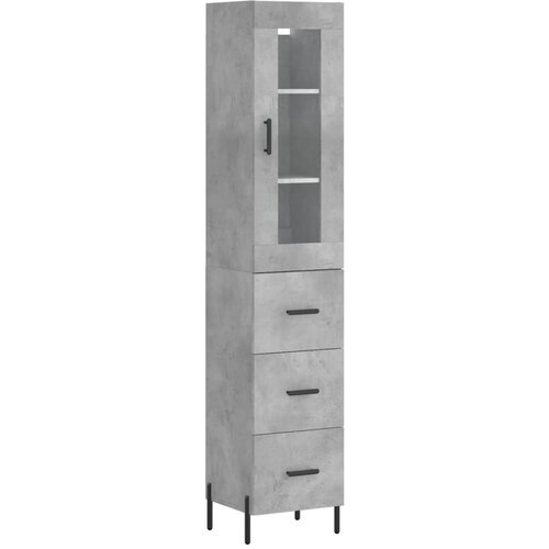Maison Chic Visoka omara - Komoda - Predalnik betonsko siva 34,5x34x180 cm inženirski les, (21722095) Cene
