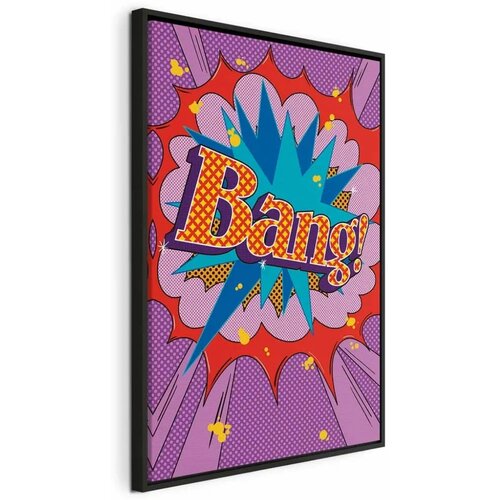  Slika - Comic Street Art (1-part) - Colorful Text on Vibrant Background 80x120 U crnom drvenom okviru Cene
