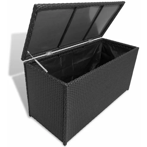  kutija za pohranu od poliratana crna 120 x 50 x 60 cm