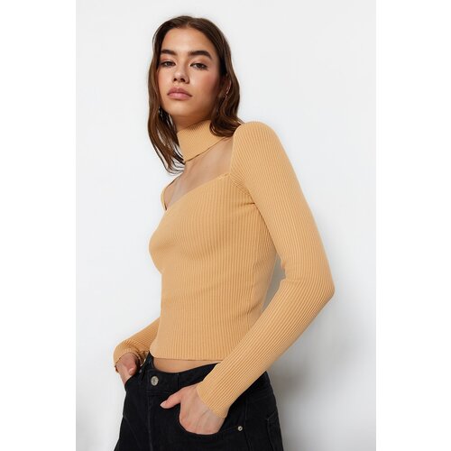 Trendyol Sweater - Beige - Slim fit Slike