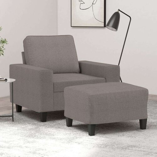  Fotelja s tabureom smeđesiva 60 cm od tkanine Cijene