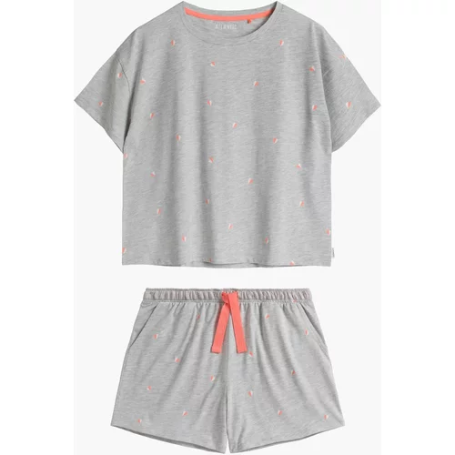 Atlantic Women's pajamas - grey with allover heart print