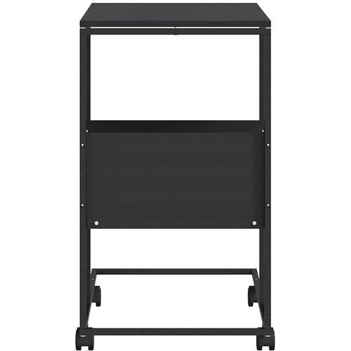  Bočni stolić s kotačima crni 55x36x63,5 cm konstruirano drvo Slike