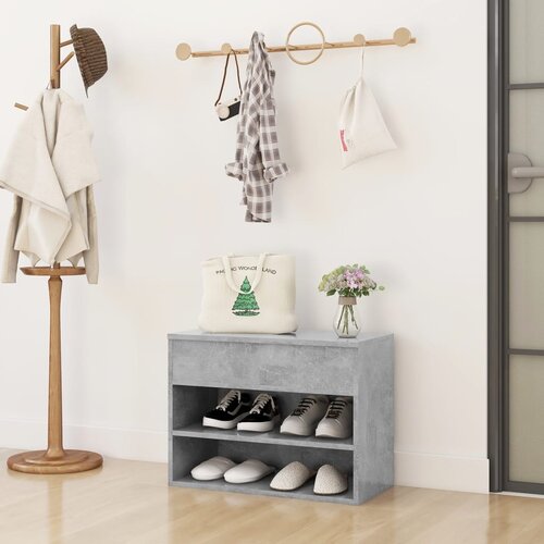 vidaXL Klupa za cipele siva boja betona 60 x 30 x 45 cm od iverice Cijene