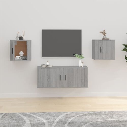 VidaXL Zidni TV ormarići 2 kom boja sivog hrasta sonome 40x34,5x40 cm Slike