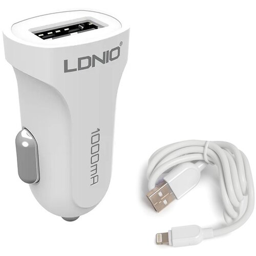  Auto punjac LDNIO 2.4A sa iPhone Lightning kablom beli Cene