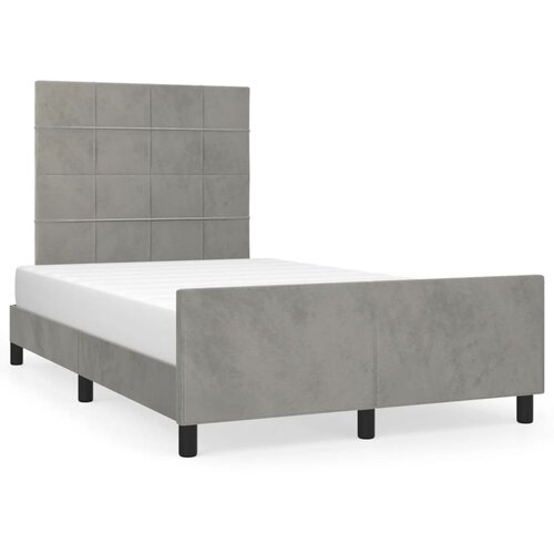 VidaXL Posteljni okvir z vzglavjem svetlo siv 120x200 cm žamet, (20736580) Slike