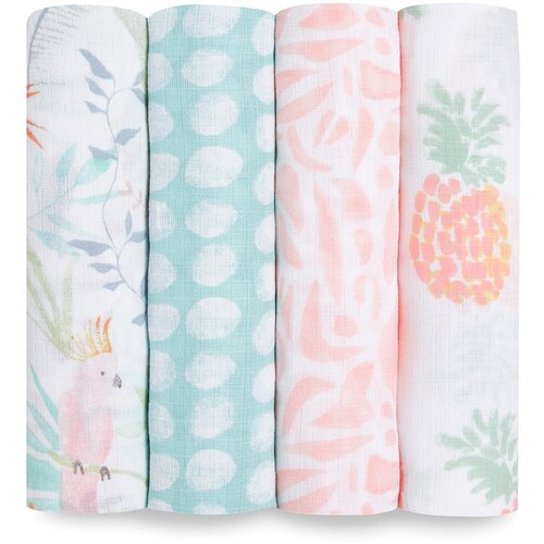  Aden+anais&amp;reg; essentials 4 dijelni komplet pelena za povijanje 112x112 tropicalia Slike