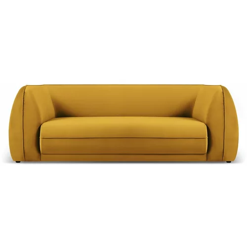 Micadoni Home Žuta baršunasti sofa 225 cm Lando –