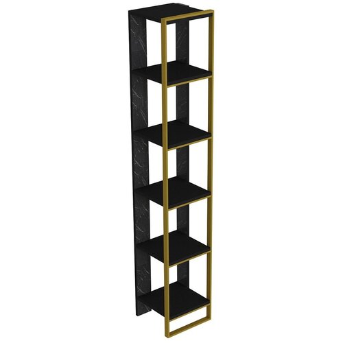 Kalune Design Polica 32,2x178,5x31,3cm Zlatno-Crna Slike