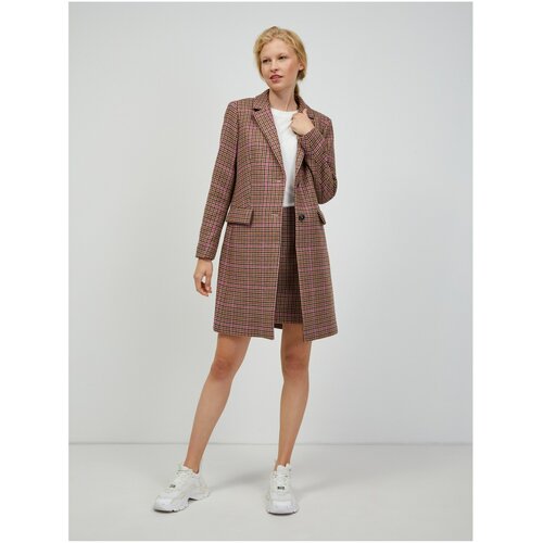 Tommy Hilfiger Brown Women's Plaid Coat with Wool - Women Slike