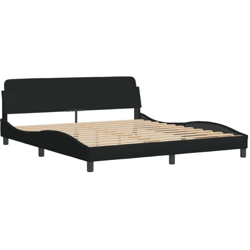 VidaXL Krevet s madracem crni 180x200 cm od tkanine Slike