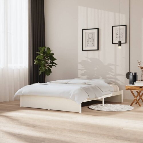 Furnova Posteljni okvir bel iz trdnega lesa 150x200 cm, (21937596) Slike