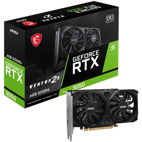 MSI nVidia GeForce RTX 3050 6GB RTX 3050 VENTUS 2X E 6G OC Slike