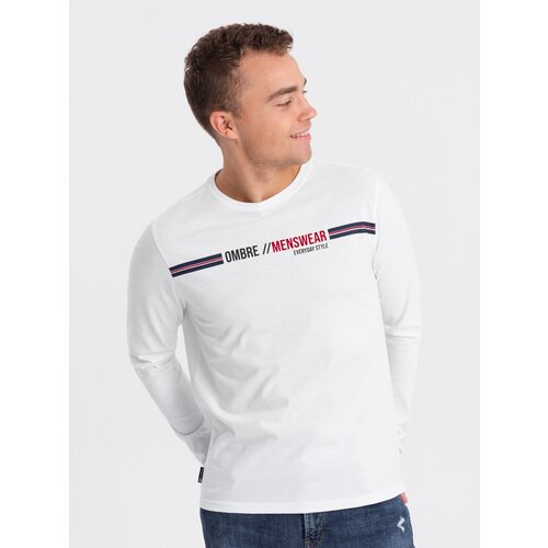 Ombre Longsleeve męski z nadrukiem - biały 2 OM-LSPT Slike