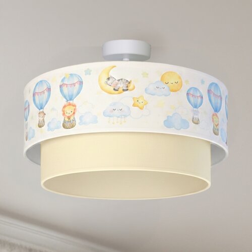  Brilagi-LED Dečiji plafonski luster BOBO 1xE27/10W/230V prečnik 40 cm bela/bež/sa životinjskim motivom. Slike