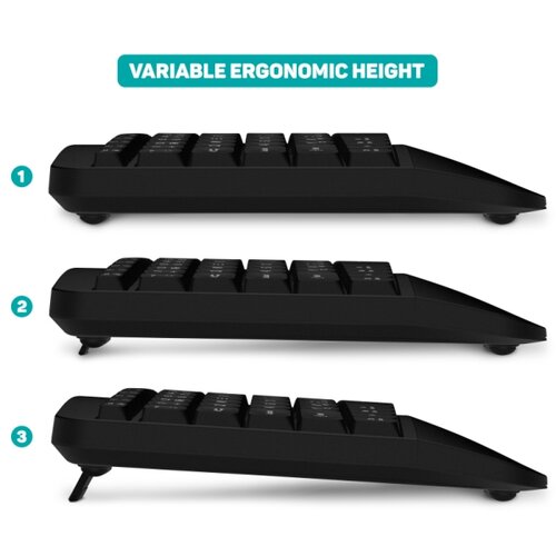 Connect IT CKM-6010-CS - Ergonomska bežična tastatura i mi&amp;scaron; crne boje Slike