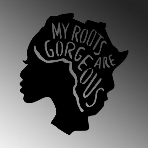 Wallity Zidna dekoracija My Roots Are Gorgeous - 444, 62 x 70 cm, Crna Cene
