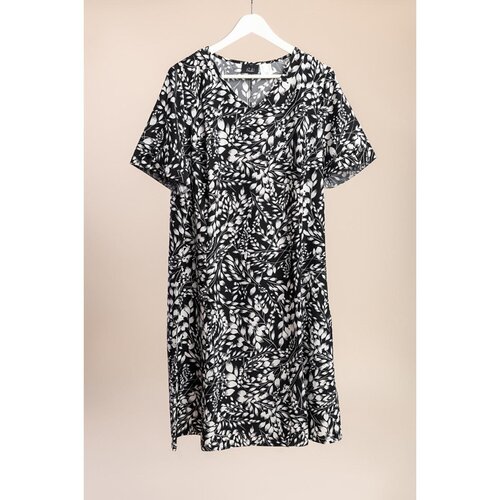Fenzy Plus Size Obleka S Potiskom, Črna Cene
